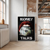 Money Talks | Bold Lips Wall Art Print - Print